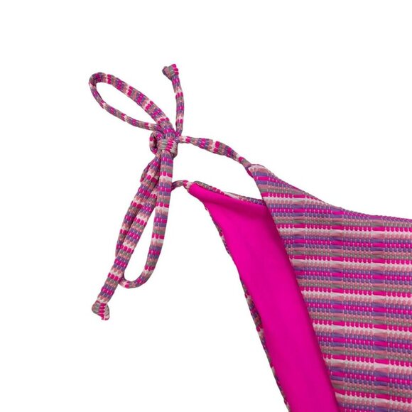 L*Space Women's Lennox String Bikini Bottom Pink/Multi Striped Small New - Picture 2 of 9